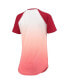 Фото #4 товара Футболка Touch женская с короткими рукавами и V-образным вырезом Alabama Crimson Tide Белая и Багровая Омбре Raglan Tri-Blend