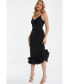 Women's Knot-Front Ruffle Midi Dress