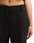 Noisy May high waisted wide leg tailored trousers in black