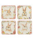 Easter Garden 6" Assorted Square Canape Plates, Set of 4