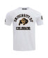 Men's White Distressed Colorado Buffaloes Classic Stacked Logo T-shirt