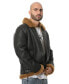 ფოტო #2 პროდუქტის Men's Shearling RAF B3 Aviator Jacket, Silky Brown with Ginger Wool