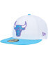 Men's White Chicago Bulls Vice Blue Side Patch 59FIFTY Fitted Hat