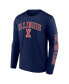 Men's Navy Illinois Fighting Illini Distressed Arch Over Logo Long Sleeve T-shirt