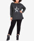 Фото #3 товара Plus Size Abstract Star Long Sleeve Sweater