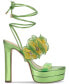 Фото #2 товара Iyla Flower Embellished Strappy High Heel Platform Sandals