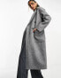 Фото #2 товара Glamorous longline relaxed coat in brushed grey marl