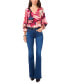 ფოტო #3 პროდუქტის Women's Printed V-Neck Balloon-Sleeve Top