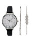 ფოტო #1 პროდუქტის Women's Black Strap Watch 39mm Gift Set, Created for Macy's