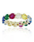Rainbow Colored Cubic Zirconia Eternity Band in 14k Yellow Gold Plated Sterling Silver