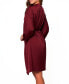 ფოტო #2 პროდუქტის Women's Forrest Stretch Satin and Lace Short Robe