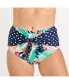 Tropical views/navy polka dot