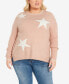 Фото #1 товара Plus Size Miley Star Round Neck Sweater