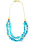 Фото #1 товара MINU Jewels gold-Tone Amazonite & Turquoise Beaded Double-Row Statement Necklace, 16" + 2" extender