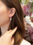 Silver round earrings with 2in1 diamonds Hoops Topaz DE628
