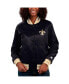 ფოტო #1 პროდუქტის Women's Black New Orleans Saints Full Count Satin Full-Snap Varsity Jacket