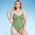 Women's Twist Detail Underwire Extra Cheeky High Leg One Piece Swimsuit - Shade