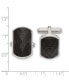 Stainless Steel Polished Black Carbon Fiber Inlay Cufflinks - фото #3