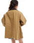 Фото #4 товара Mango premium contrast collar parka jacket in beige