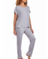 ფოტო #1 პროდუქტის Women's Jewel Cozy Modal Ultra Soft Sleep Pajama Pant Set