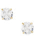 ფოტო #5 პროდუქტის 2-Pc. Set Cubic Zirconia Stud & Crimped Hoop Earrings in 10k Gold