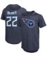 Фото #1 товара Men's Derrick Henry Navy Tennessee Titans Player Name Number Tri-Blend Hoodie T-shirt