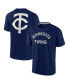 Фото #1 товара Men's and Women's Navy Minnesota Twins Super Soft Short Sleeve T-shirt