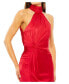 Фото #3 товара Women's Open Back High Neck Side Ruched Gown