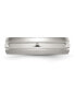 ფოტო #3 პროდუქტის Stainless Steel Polished Brushed Edge 6mm Grooved Band Ring