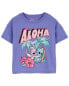 Фото #1 товара Футболка с графикой Kid Stitch Aloha в стиле бокси для девочек Carterʻs