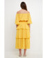 ფოტო #5 პროდუქტის Women's Off-The-Shoulder Tiered Maxi Dress