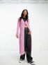 Neon & Nylon textured mesh maxi cardigan in pink