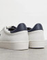 Фото #4 товара Fred Perry Spencer leather trainers in white/ navy