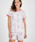 Women's Short-Sleeve Pajamas Set, Created for Macy's