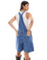 Noisy May denim short dungaress in mid wash