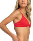 Juniors' Ribbed Love The Surf Knot-Front Bikini Top