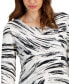 ფოტო #3 პროდუქტის Women's Printed 3/4 Sleeve Jacquard Top, Created for Macy's