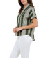 ფოტო #6 პროდუქტის Women's Printed Satin Like Top with Collar