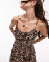 Topshop animal print satin beach jumpsuit in multi Леопардовый, M - EU 40-42 - фото #2