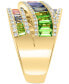 Фото #4 товара EFFY® Multi-Gemstone (6-3/8 ct. t.w.) & Diamond (3/4 ct. t.w.) Crossover Ring in 14k Gold