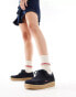 Levi's suede lace up apron shoes with red tab logo in navy