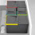 Фото #3 товара Мусорное ведро emuca Recycle для кухонного ящика, 6 литров, антрацитно-серый