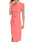 ფოტო #3 პროდუქტის Women's Clasp-Waist Split-Hem Midi Dress