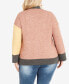 Фото #2 товара Plus Size Zola Colorblock V-neck Cardigan Sweater