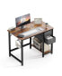 Фото #1 товара Modern Simple Style Home Office Writing Desk with 2-Tier Drawers Storage, Vintage-like Rustic,40IN