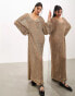 Фото #4 товара ASOS EDITION knit open stitch oversized maxi dress in oatmeal