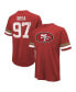 Фото #1 товара Men's Threads Nick Bosa Scarlet Distressed San Francisco 49ers Name and Number Oversize Fit T-shirt