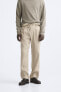 PLEATED COTTON - LINEN TROUSERS