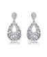 ფოტო #3 პროდუქტის Captivating Sterling Silver Pear Shape Drop Earrings with Baguette and Round Cubic Zirconia