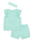 Фото #2 товара Комплект для малышей Little Me с шортами из маргариток и ободком